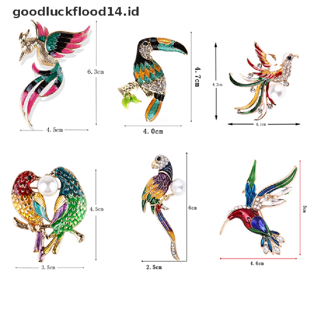 [OOID] Women Flamingo Crystal Bird Phoenix Animal Bird Owl Breastpin Brooch Pin Jewelry ID