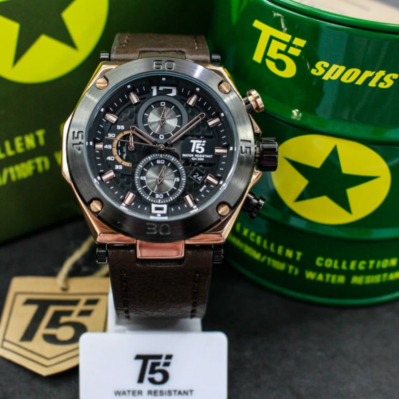 Jam T5 H 3881 original chronograph free tin box