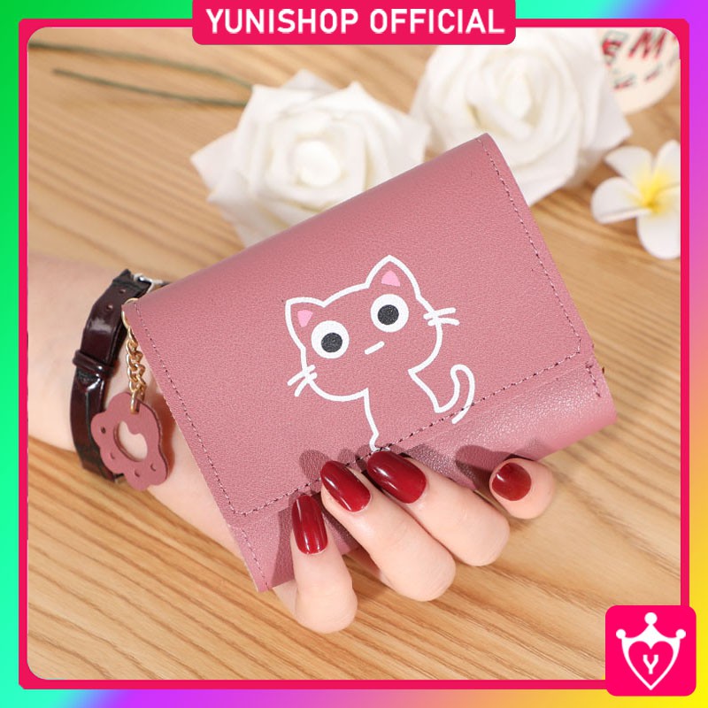 Dompet Lipat Wanita Import Karakter Kucing Lucu Cantik / Dompet Lipat Impor Korea Unik / TV-7
