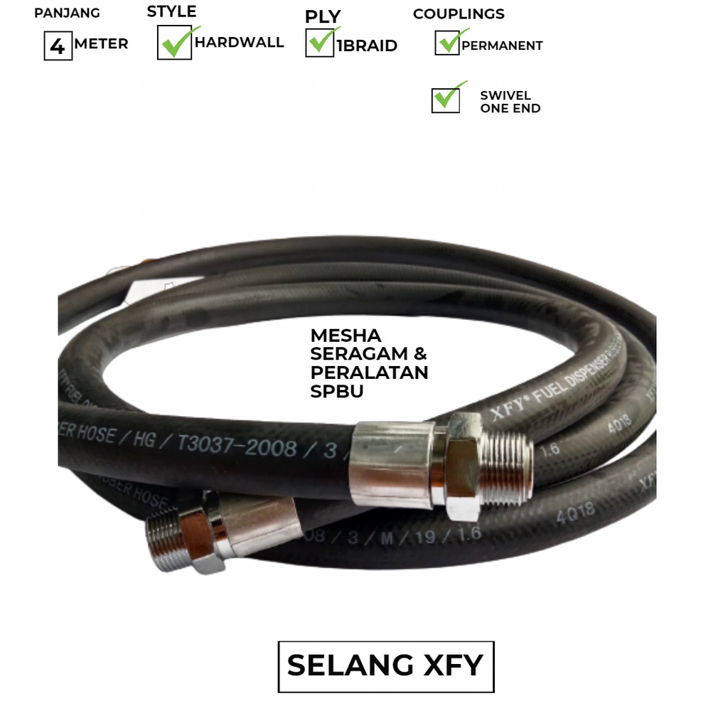 Selang Swivel Nozzle XFY dengan Ukuran 3/4 dan Panjang 4 Meter