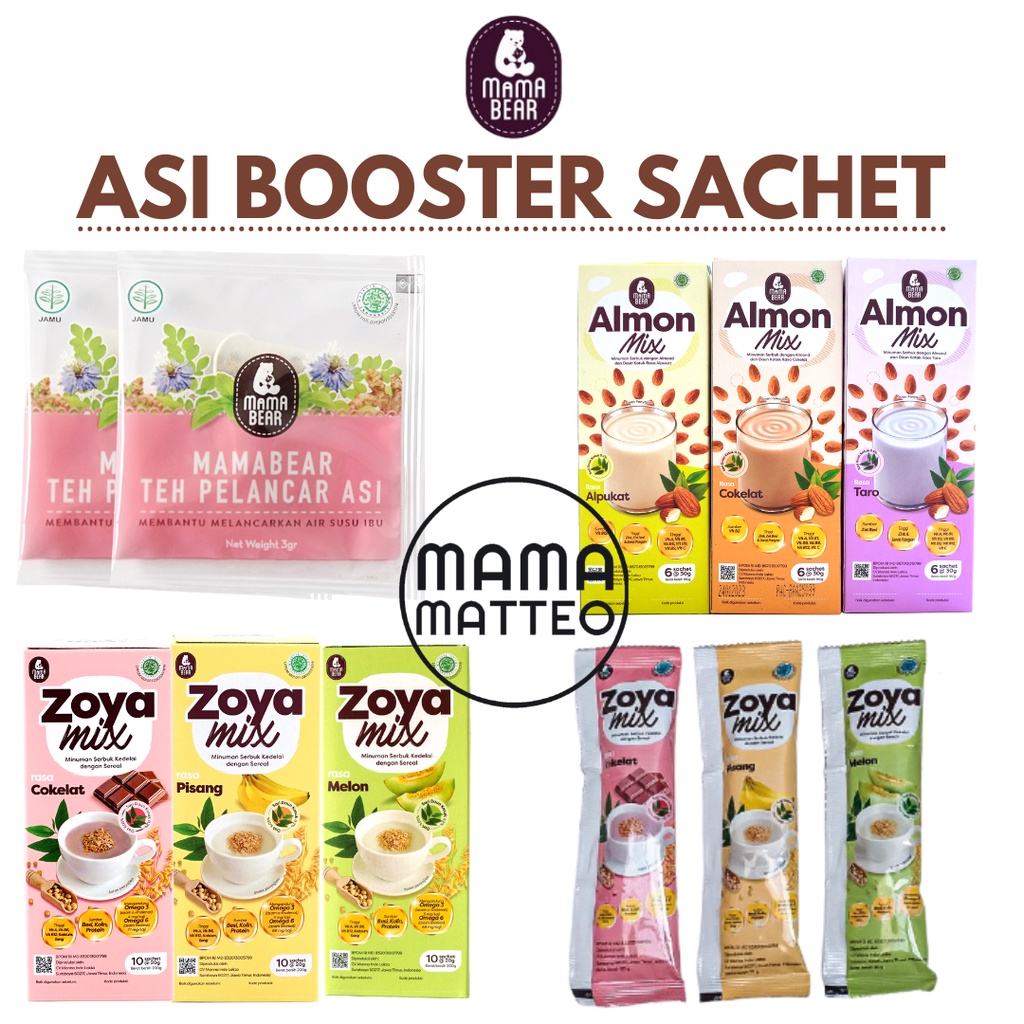 [ PER 1 SACHET ] MAMABEAR ASI Booster Tea / Teh Penambah Atau Pelancar ASI Original Lemongrass Blueberry Peach Mama Bear Zoya Almon Mix / MAMABEAR BANDUNG