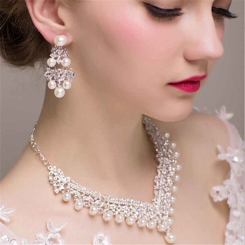 Tiny Jewelry Set - Mahkota Anting Kalung - Aksesoris Pengantin - Bridal Crown Korea