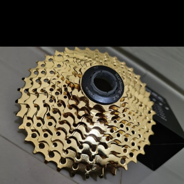 Sprocket sepeda Sunshine gold 9 speed 11-36T