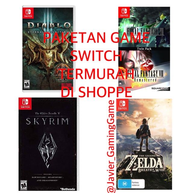 PAKETAN GAME NITENDO SWITCH (4 GAME SEKALIGUS) AKUN DiGITAL