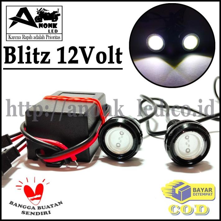 Lampu Led Blitz Pesawat 12V/Lampu Blitz Kedip Pesawat 12V - Putih