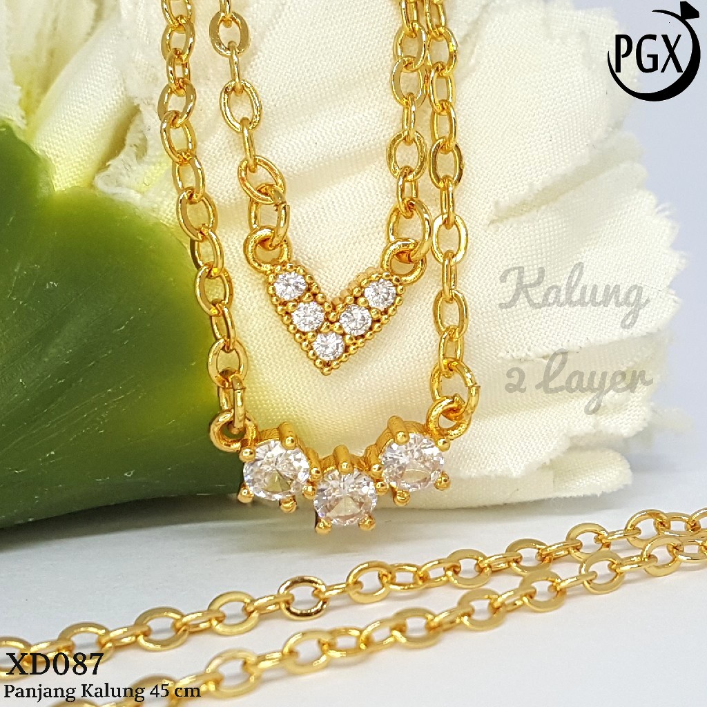 PGX Kalung Wanita Xuping Perhiasan Lapis Emas Aksesoris Fashion Premium - XD087