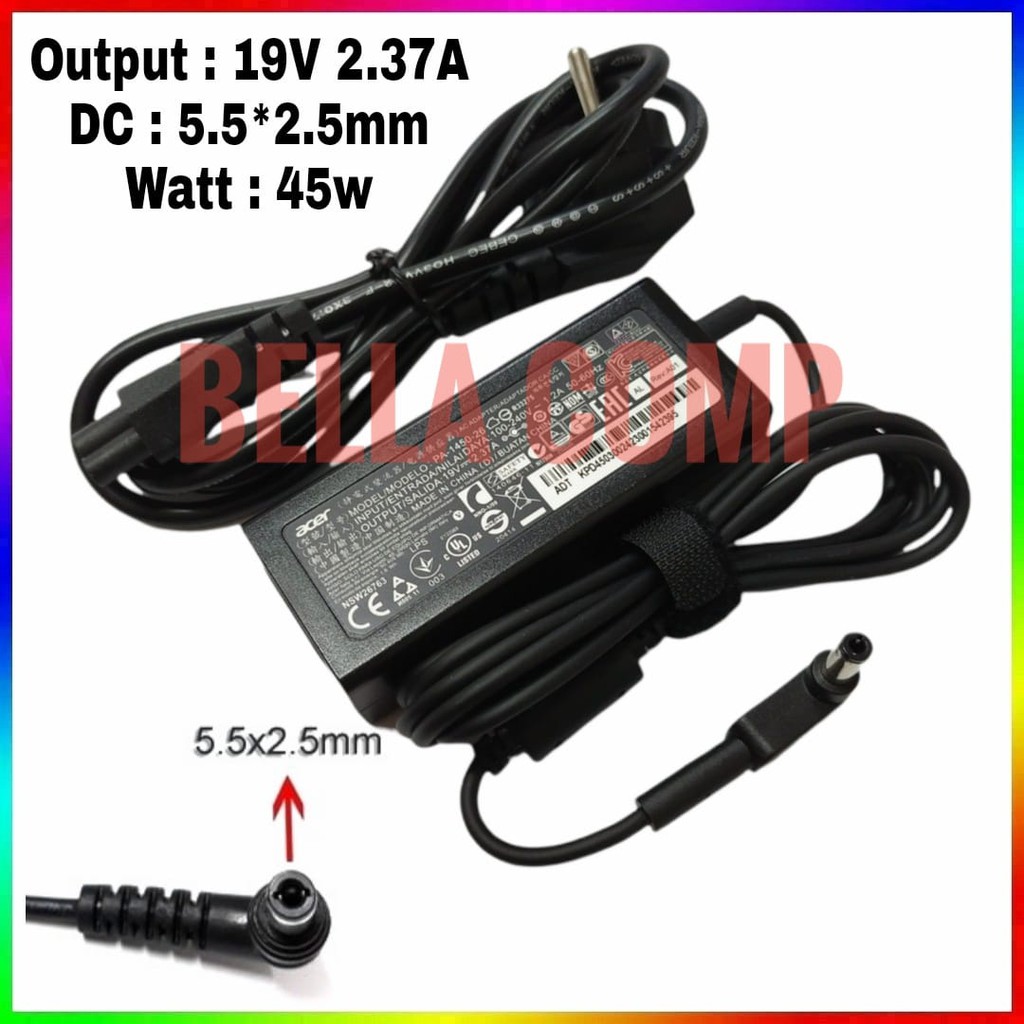 Adaptor Charger Casan Laptop Acer 19V-2.37A DC 5.5 X 2.5mm for Laptop Z1402 Z1401