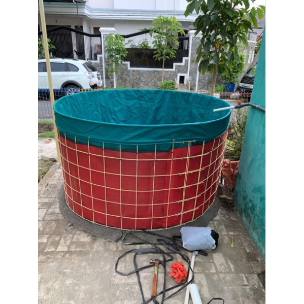 TERPAL KOLAM IKAN BULAT  D2 T1 FULL NETT dan D2 T1,20 FULL NETT PVC ORCHID / Terpal ikan/Terpal orch