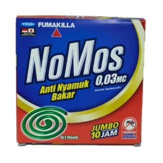 Obat Nyamuk Bakar Nomos Reguler (8 Jam Uk Standard / 10 Jam Uk Jumbo) - isi 5 pasang