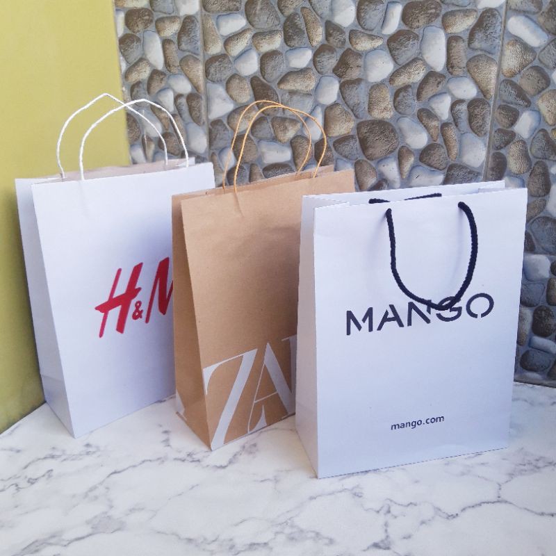 

Paperbag Brand Mall H&M Shopping Bag Pembungkus Kado Baju dan Tas
