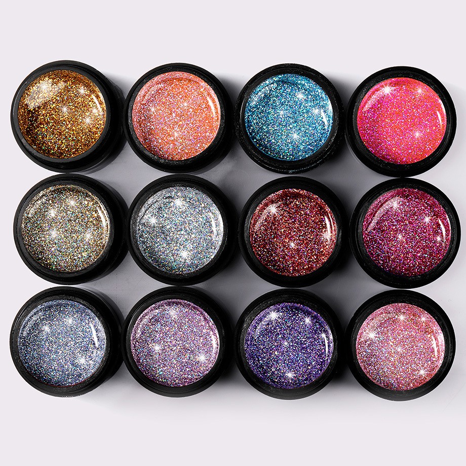 ROSALIND glitter shiny rainbow 5ml kutek gel glitter pot set nail art glitter pot rosalind