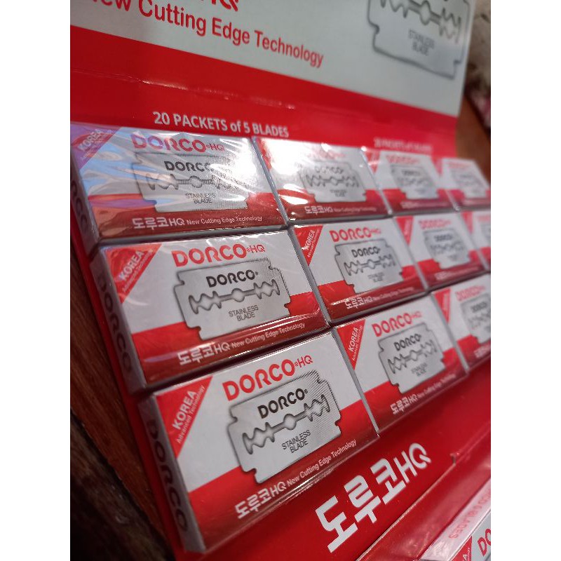 Silet Dorco Stainless New Cutting Korea (1 ppn = 20 kotak kecil = 100 keping silet)