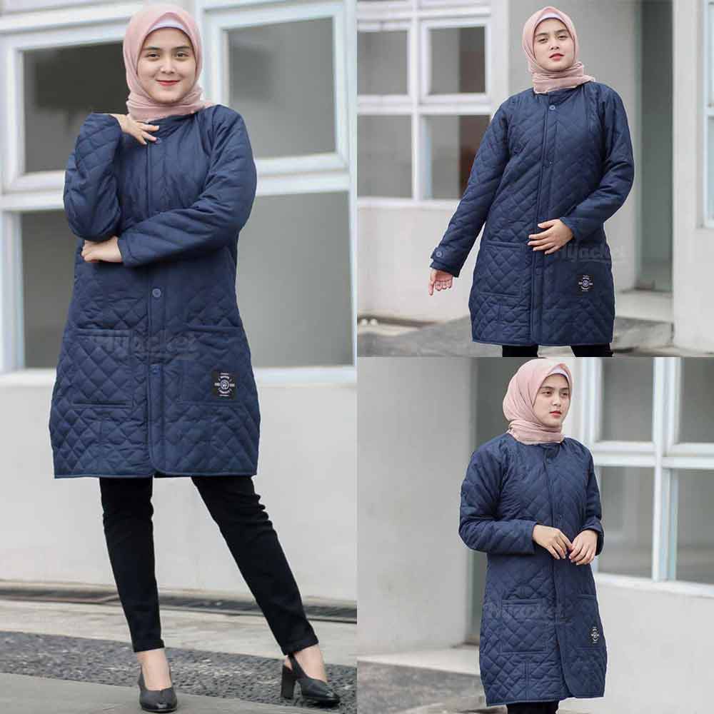 Jaket Jacket Panjang Wanita Cewek Cewe Muslimah Hijabers Hijaket Kekinian Terbaru Hijacket HJ BLV-2