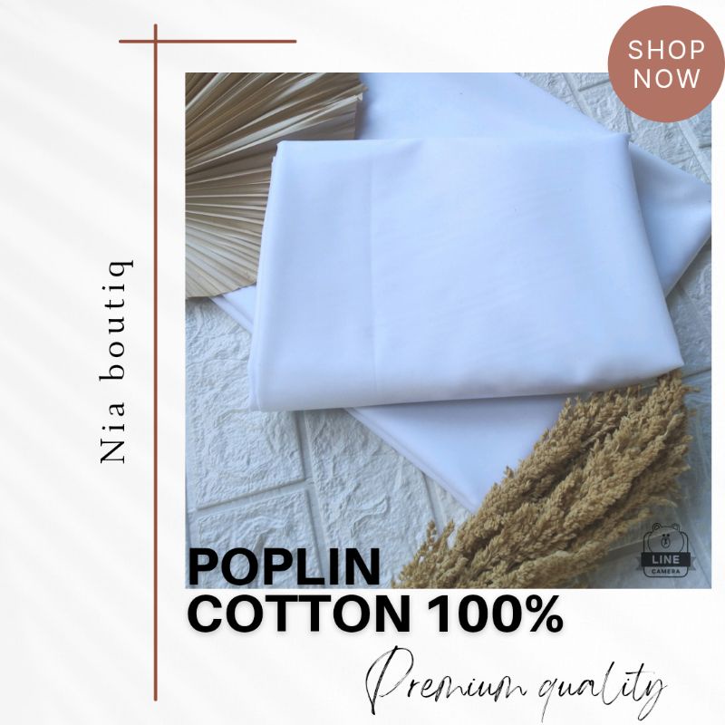 Kain putih polos poplin katun jepang bahan untuk gamis backdrop background