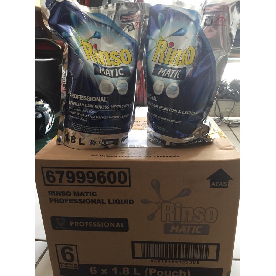 

Rinso cair matic professional 1,8 Liter 1 dus isi 6
