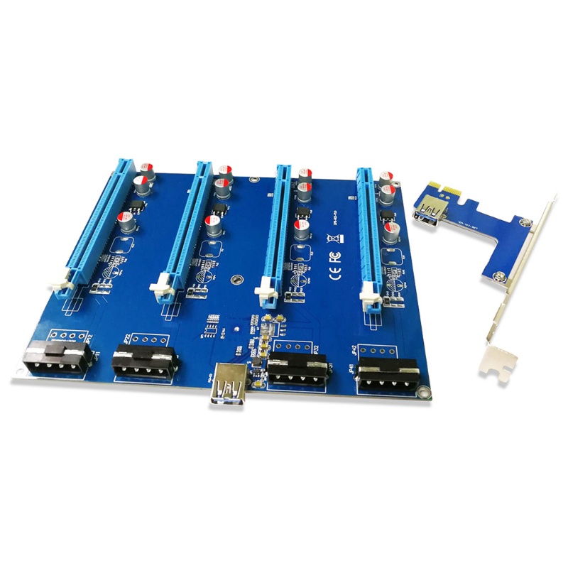 zzz 1 To 4 PCI-Express Slot 1x to 16x USB3.0 Mining Special Riser Card PCIe Extender