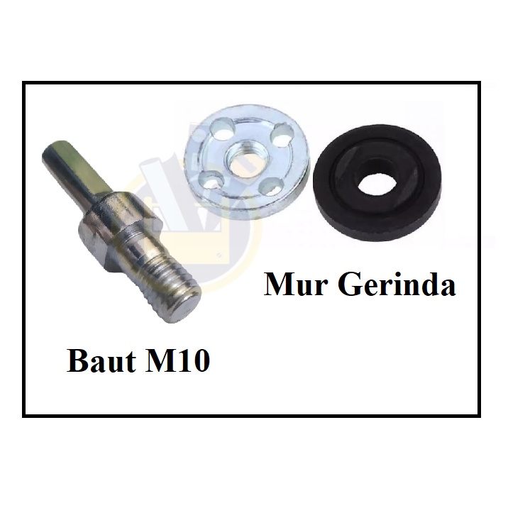 Baut Adaptor M10 Adapter Konektor Bor Drill Pad Poles Cutting + Mur Gerinda Bor Iner Outer Gerinda Bor