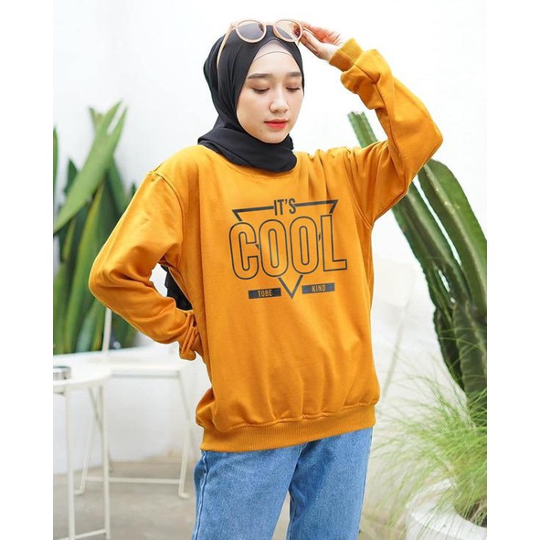 Kaos Lengan Panjang COOL / Kaos Sweatshirt / Atasan Wanita / Atasan Wanita Lengan Panjang