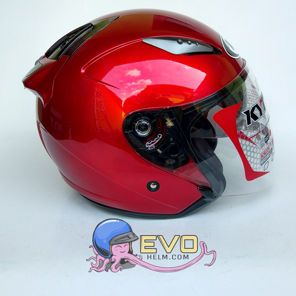 KYT GALAXY_SOLID RED MAROON (DOUBEL VISOR)