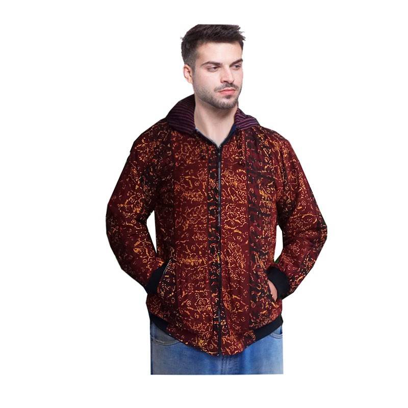 Jaket Lurik Torso Tenun Batik Hoodie Bolak Balik