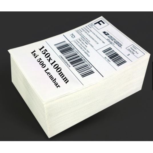 Label Thermal 100x150 ukuran A6 1 biji / kertas sticker Thermal 100 x 150 TERMURAH / Supplier label Thermal / kertas thermal tumpuk / refill thermal printer / isi thermal printer / kertas thermal gulung / Kertas Label Pengiriman / stiker label online