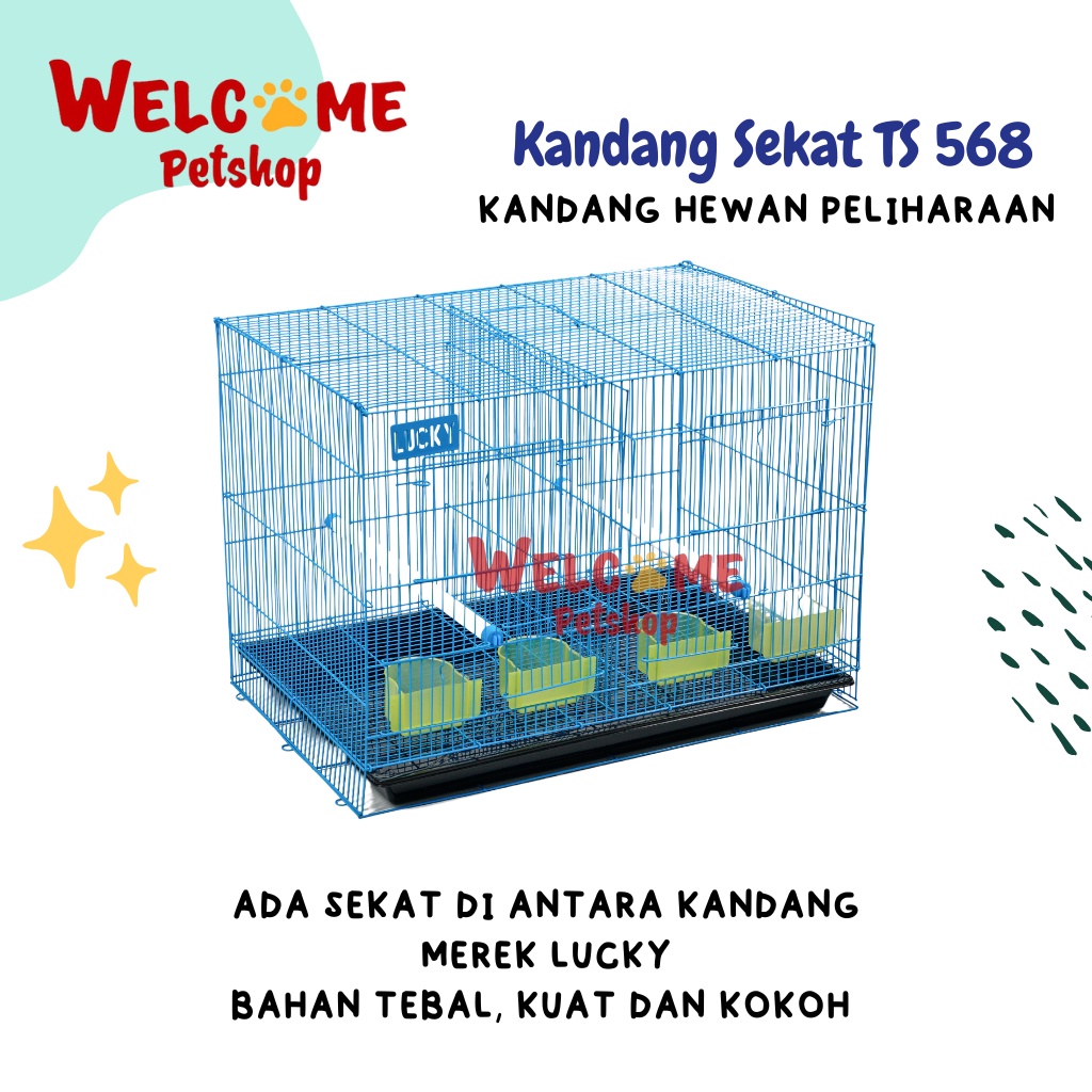 Kandang Sekat TS 568 LUCKY 60x44x50CM Burung Marmut Sugar Glider Hewan