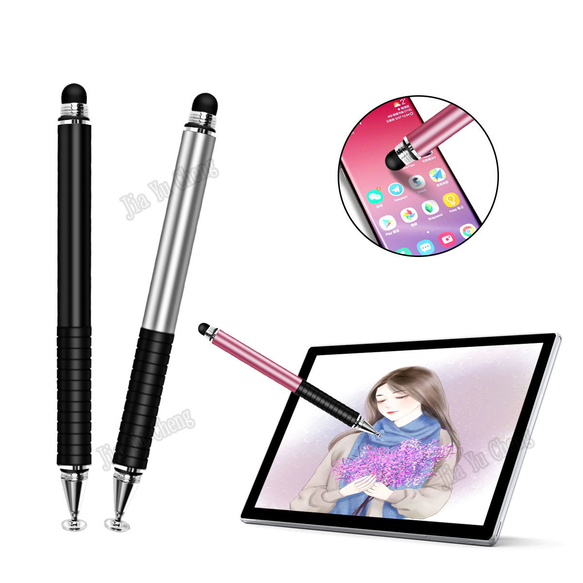2 in1 Universal Capacitive Pen Multifunction Touch Screen
