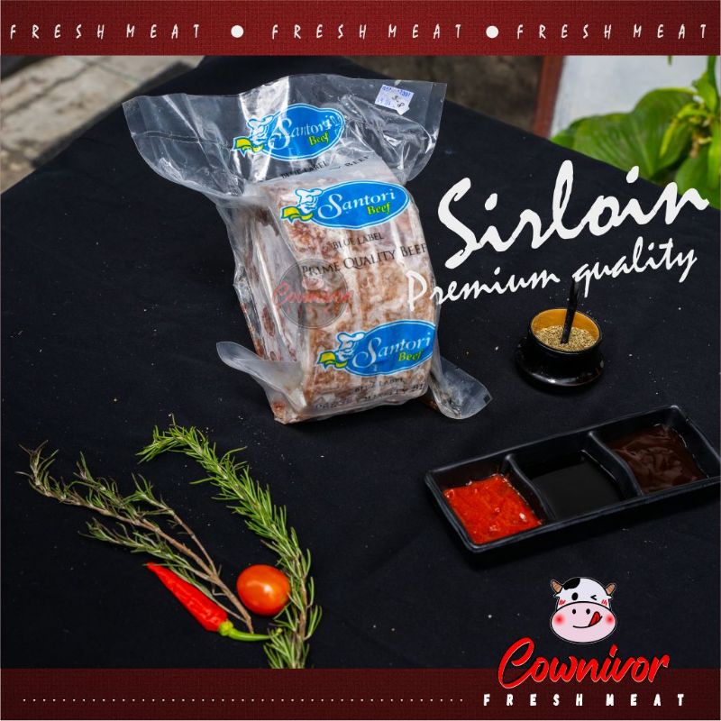 

Santori Blue Label Sirloin Beef Steak 1 slice 200 gr / 5 slice 1 kg