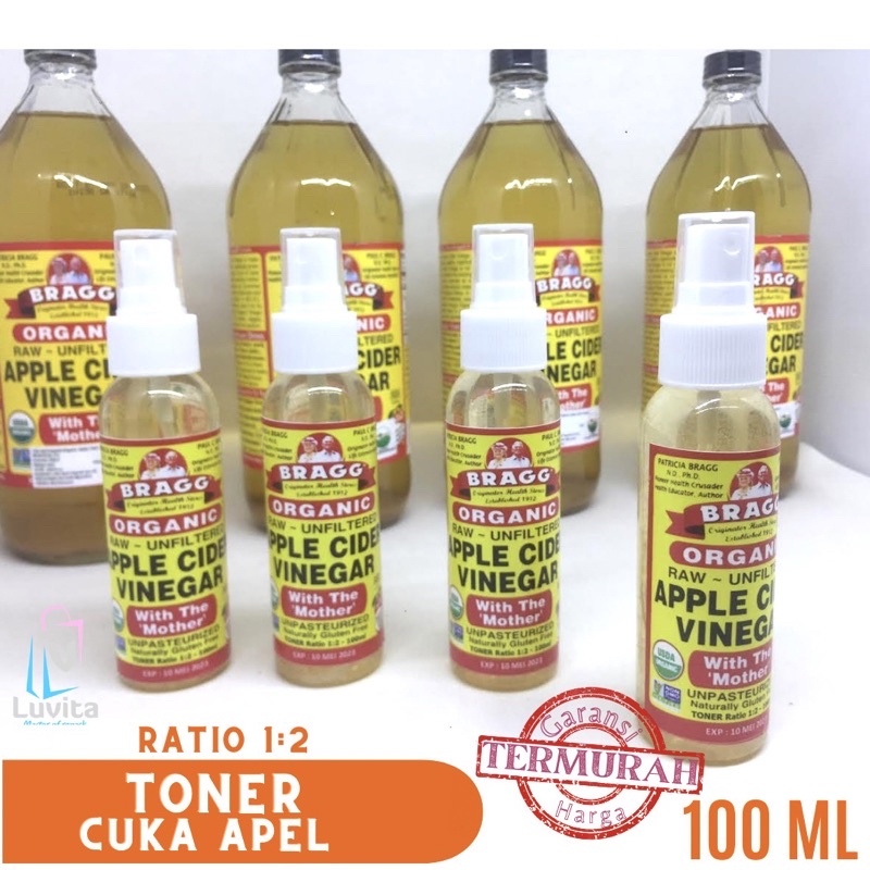 TONER Cuka Apel Apple Cider Vinegar 100ml CAMPURAN AIR Ratio 1:2