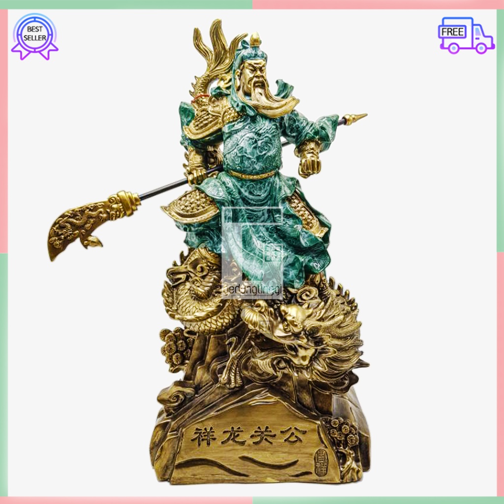 Pajangan Patung Hiasan Hadiah Kado Meja Kantor Dewa Kwan Kong Guan Guang Yu Bumi Maitreya Fengshui Fengsui Feng Shui Rejeki Hok Meja Altar Sembahyang Emas Gold Kuningan Batu Giok Resin Bodhi Rupang Gelang Tasbih Buddha Budha Amitabha Statue Necklace Besar