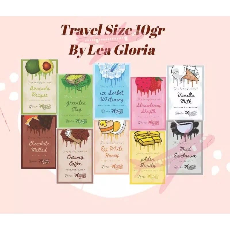 ✿ELYSABETHME✿  (10gr) 𝓵𝓮𝓪  𝓰𝓵𝓸𝓻𝓲𝓪  LEA GLORIA Masker wajah organik bubuk kecil travel size herbal untuk kulit berminyak kering jerawat sensitif