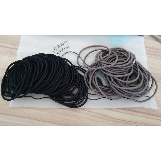 100 pcs Kunciran Rambut Pouch Korea-mix abu gelap 100