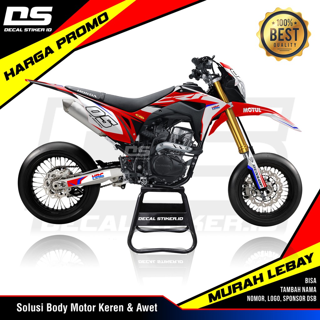 Decal Stiker CRF, Stiker CRF Merah Putih Bahan Premium Ritrama, Banyak pilihan motif