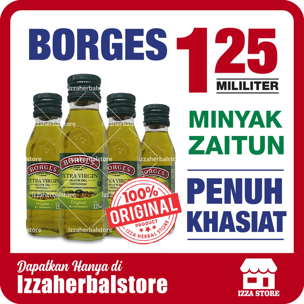 Minyak Zaitun BORGES Extra Virgin Olive Oil Halal 125 250 500 ml 1 Liter ORIGINAL BPOM