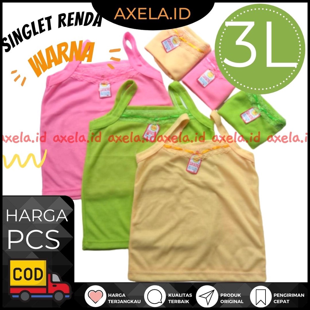 Kaos Dalam Tanktop Anak / Remaja / Dewasa SMP SMA REMAJA Kaos Renda Warna 3L //AXELA