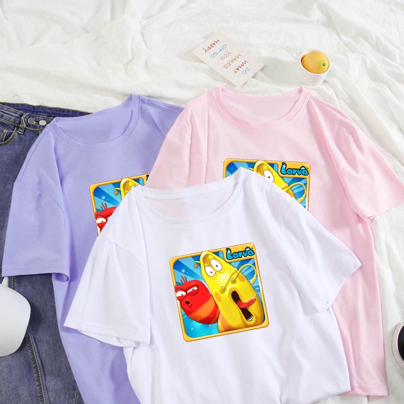 MYSTIQUE.ID- BAJU KAOS LARVA T-SHIRT LUCU DAN AESTHETIC