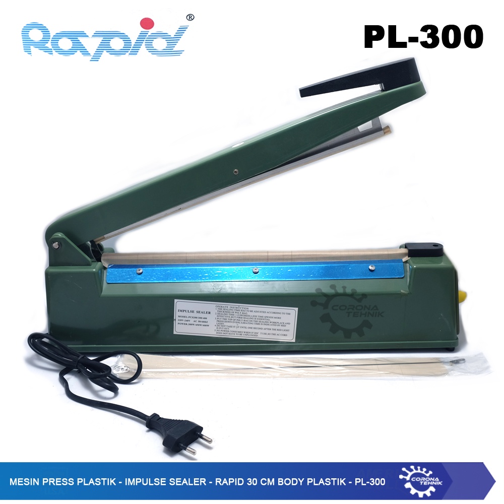 Impulse Sealer Rapid 30 cm Body Plastik - PL-300 - Mesin Press Plastik