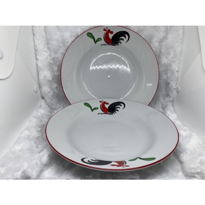 Piring Makan 9” Keramik Kopin Asli Gambar Ayam Piring Makan Kuah Piring Nasi