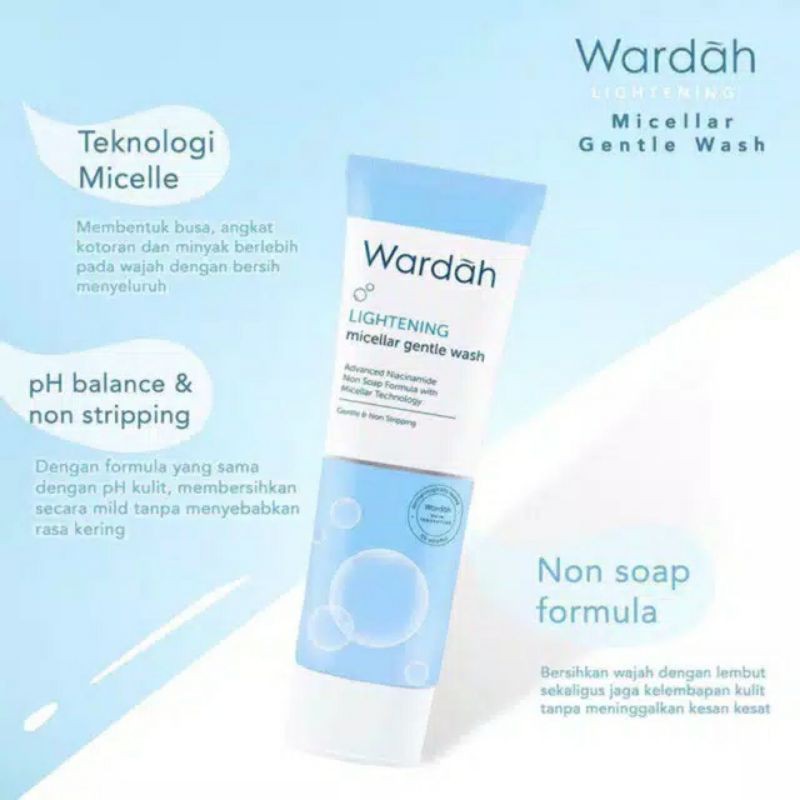 Wardah Lightening Micelar Gentle Wash 60 dan 100ml