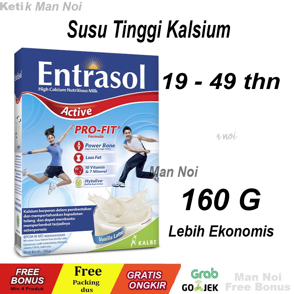 

Susu Entrasol gold Active Vanila 160 gr