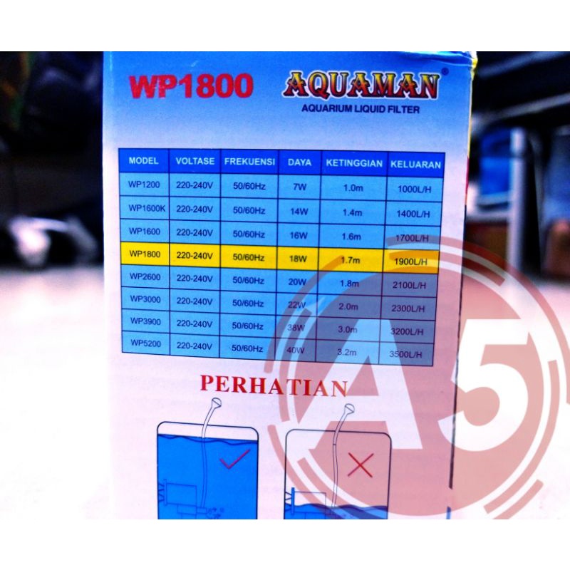 PROMO POMPA AQUARIUM AQUAMAN WP 1800