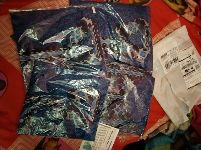 Batik Couple Keluarga Sania Ruffle Ori Ndoro Jowi Dnt Mega Mendung Biru