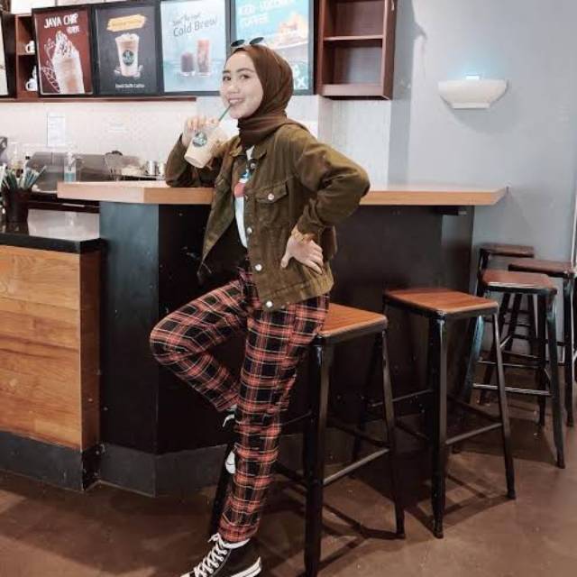  CELANA  KOTAK  WANITA  ZARA KOTAK  PANTS Shopee  Indonesia