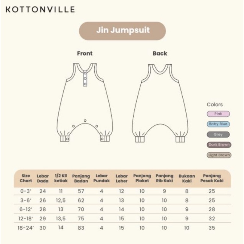 Kottonville - Essentials Jin Jumpsuit 0M - 2Y Printed and Solid Color Motif Jumpsuit Kutung Unisex CBKS