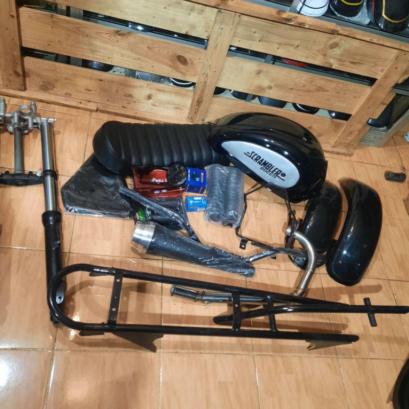 paket japstyle satria f paket custom  satria fu fullset scrambler