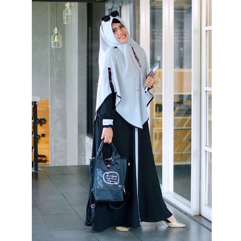 GAMIS SET AULIA ALEANDRA BLACK SILVER
