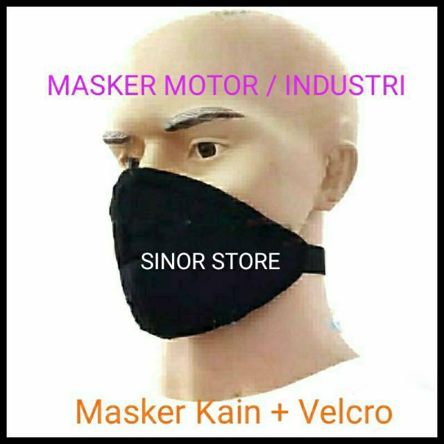 Masker Motor Safety Katun Hitam Polos Masker Safety Anti Asap dan Debu