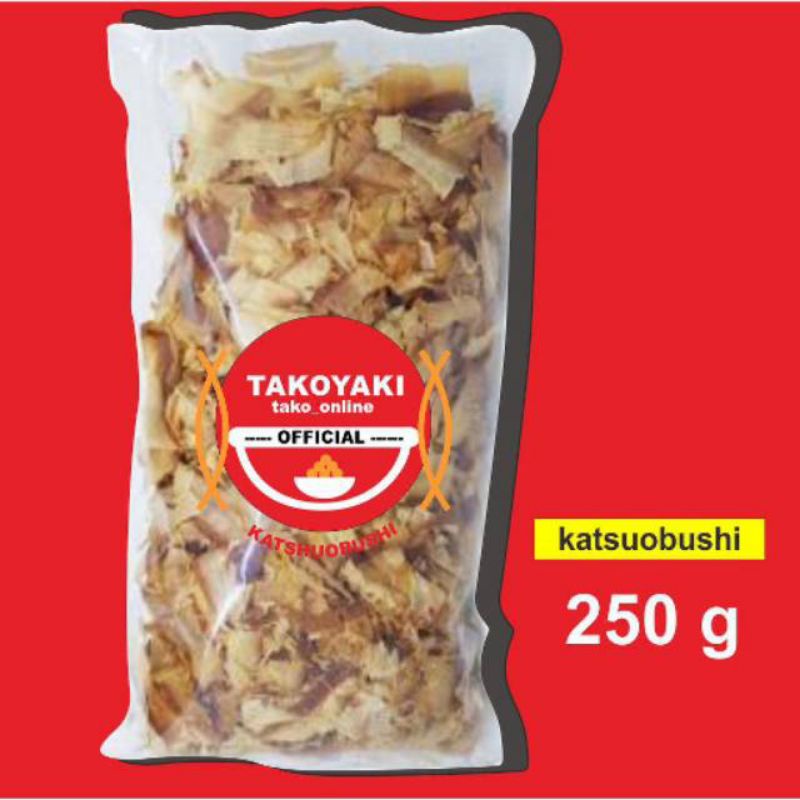 

TERMURAH KATSUOBUSHI / IKAN CAKALANG ASAP 250 GRAM (UNTUK TAKOYAKI / OKONOMIYAKI)