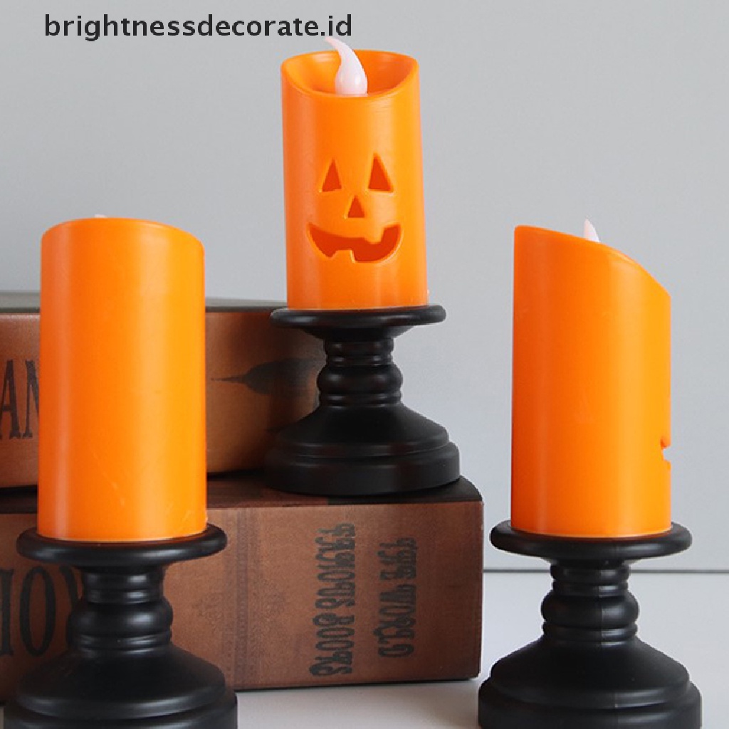 Lilin Led Bentuk Labu Warna-Warni Untuk Dekorasi Halloween