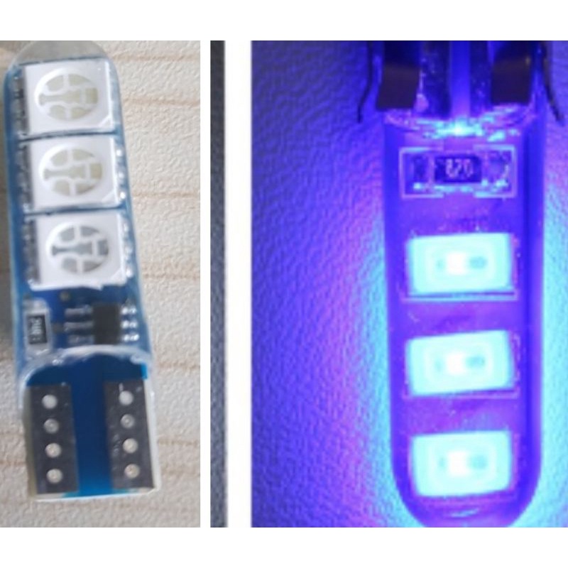 2pcs Lampu Kota Motor Mobil 12V Lampu LED Kedip jelly Warna Biru